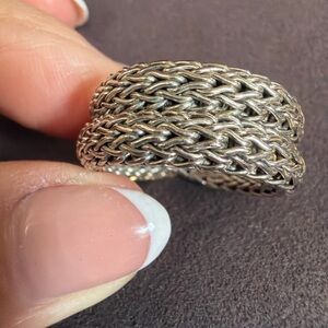 John Hardy Silver and Gold Woven Ring